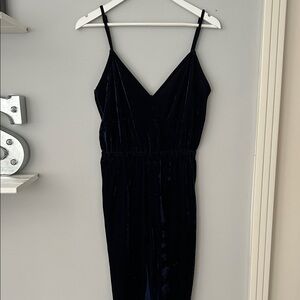 Navy Velvet Jumpsuit